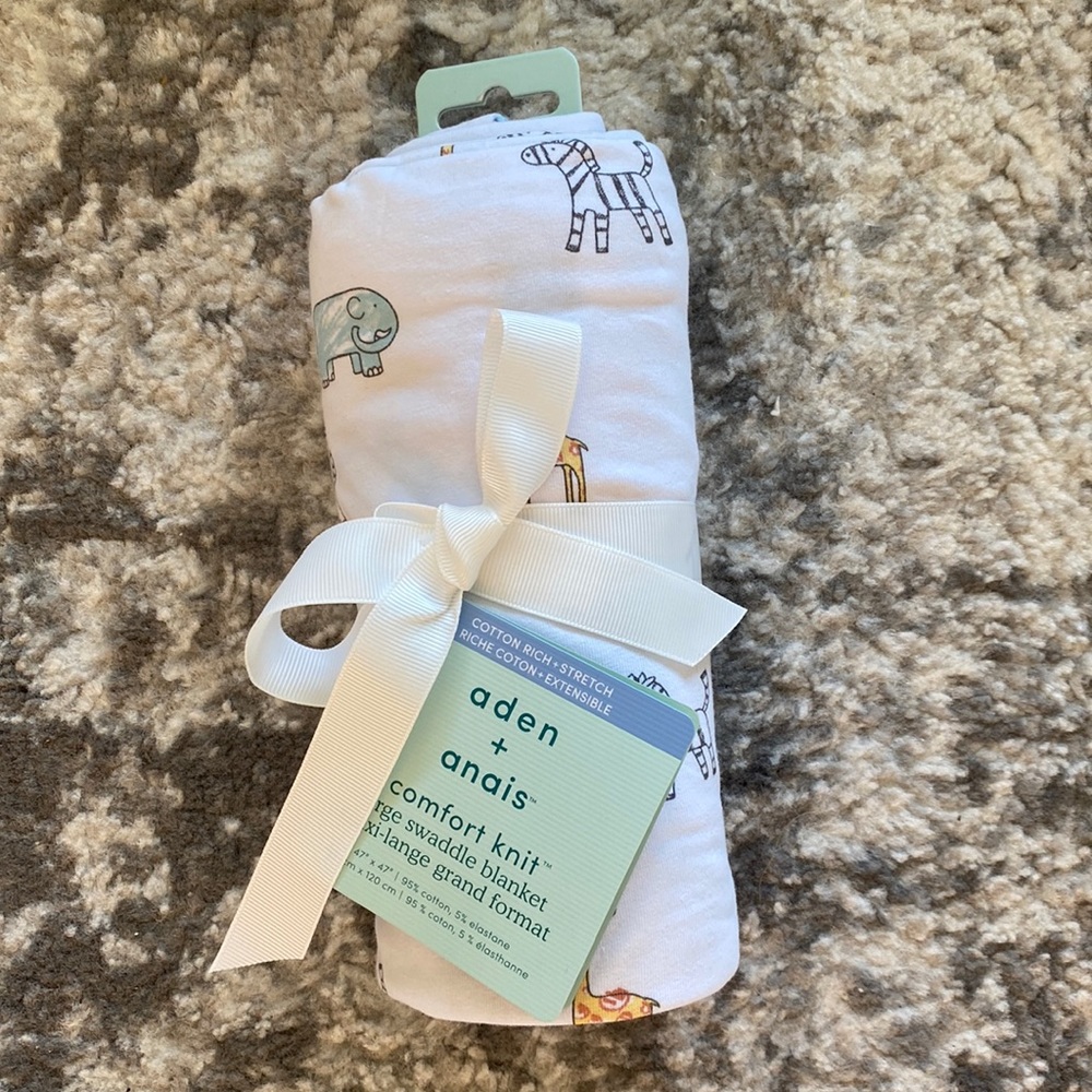 NEW | Aden + Anais Comfort Knit Large Swaddle Blanket - Jungle Jammin